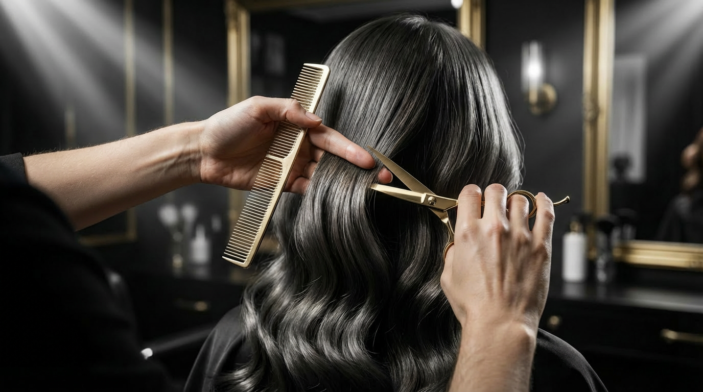 Professional salon haircut styling